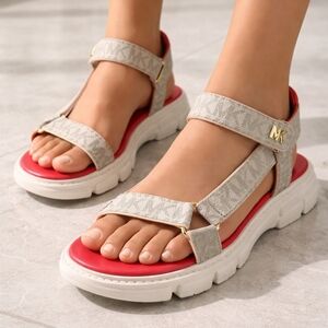 Michael Kors Ridley Women's Coral Cream Sandals 8